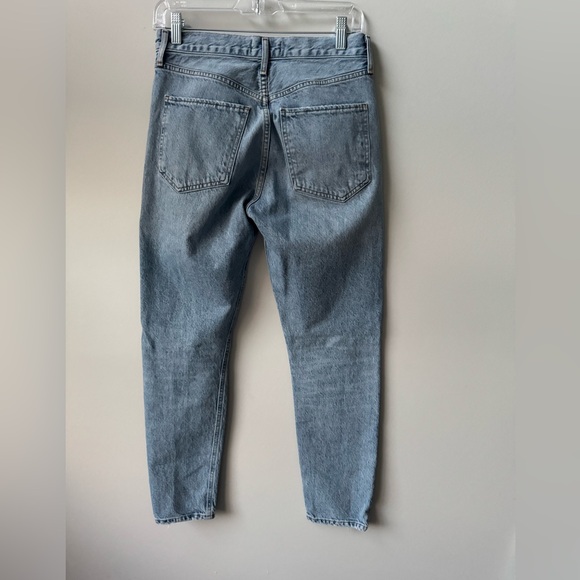 AGOLDE Jamie High Rise Classic Distressed Straight Leg Jeans in Spectator Wash - Picture 3 of 5